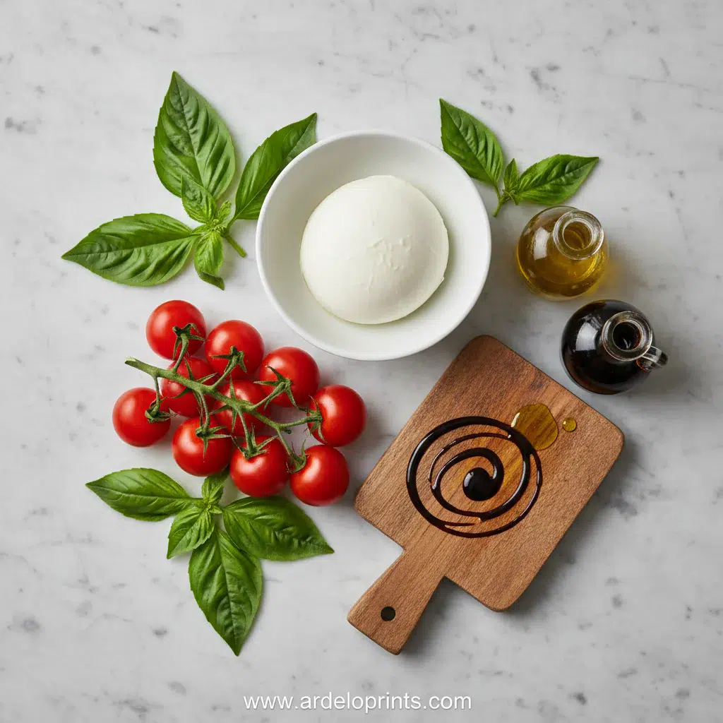 Roasted Tomato Caprese Salad Recipe - ingredients preparation