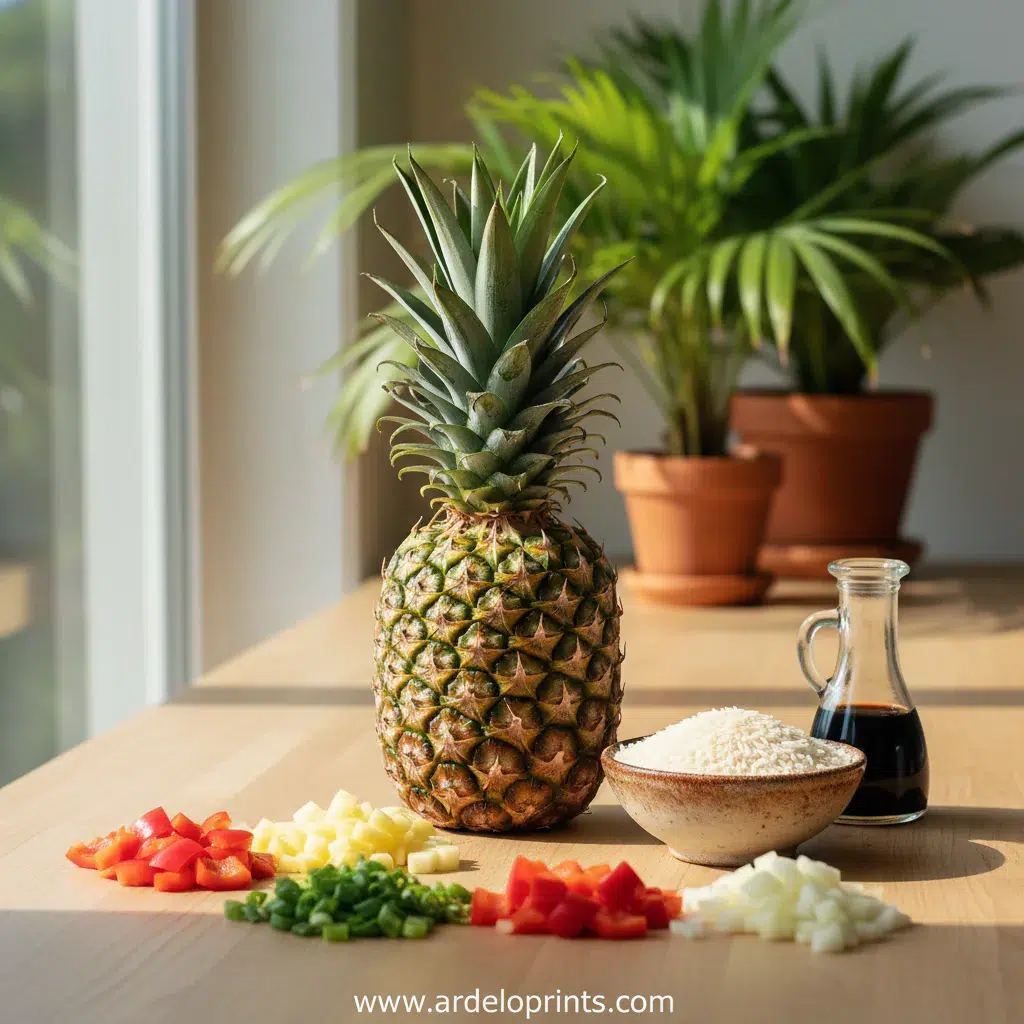 Pineapple Rice: Hawaiian Side Dish - ingredients preparation
