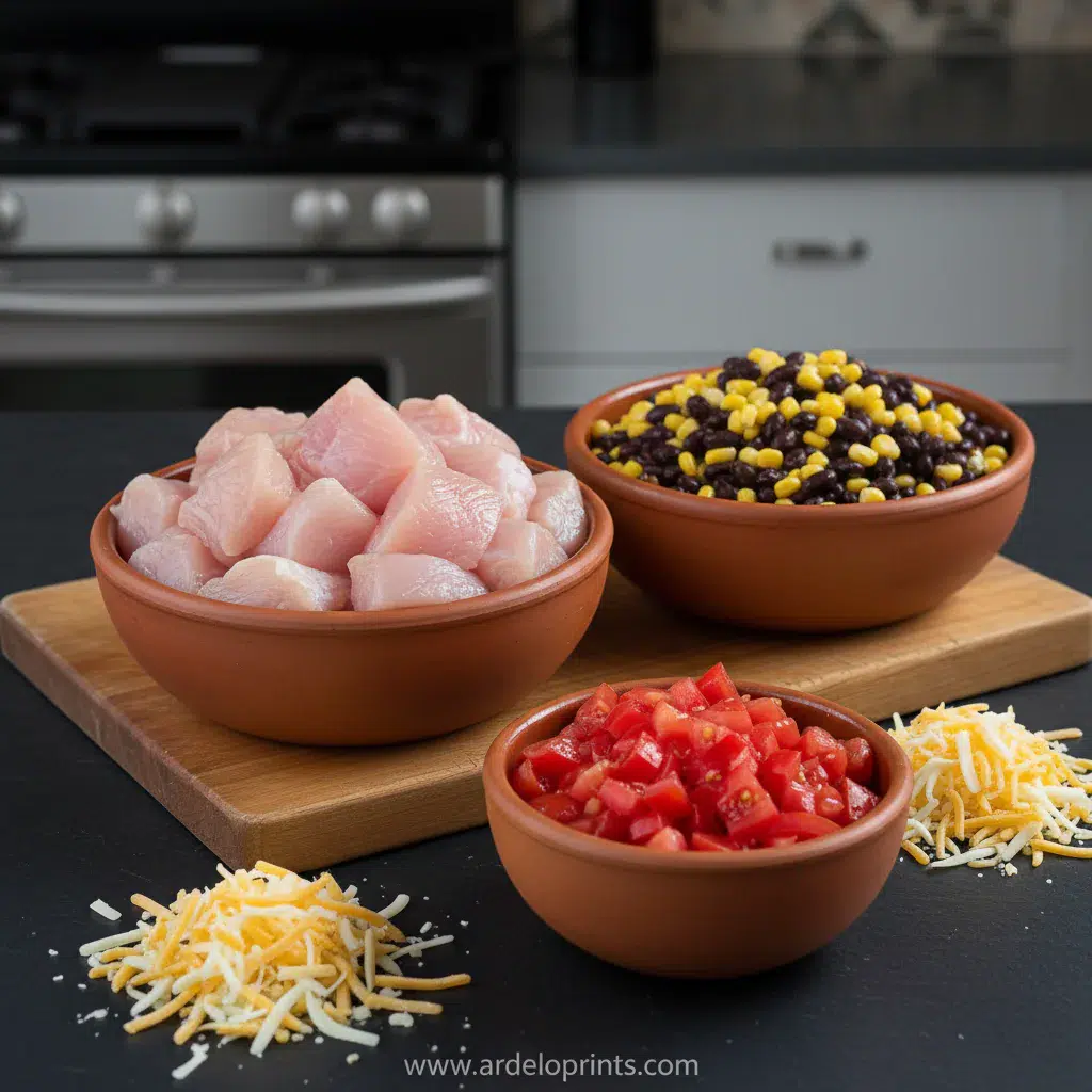 Santa Fe Chicken Skillet Recipe - ingredients preparation