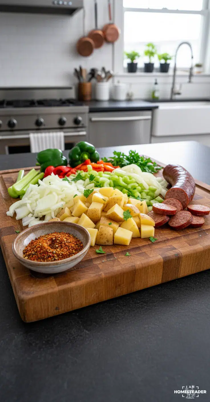 Cajun Potato Soup Recipe - ingredients preparation