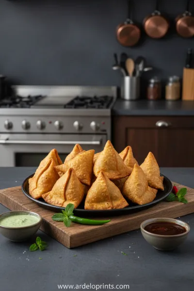 Easy Samosa Chaat for a Crowd - ready to serve