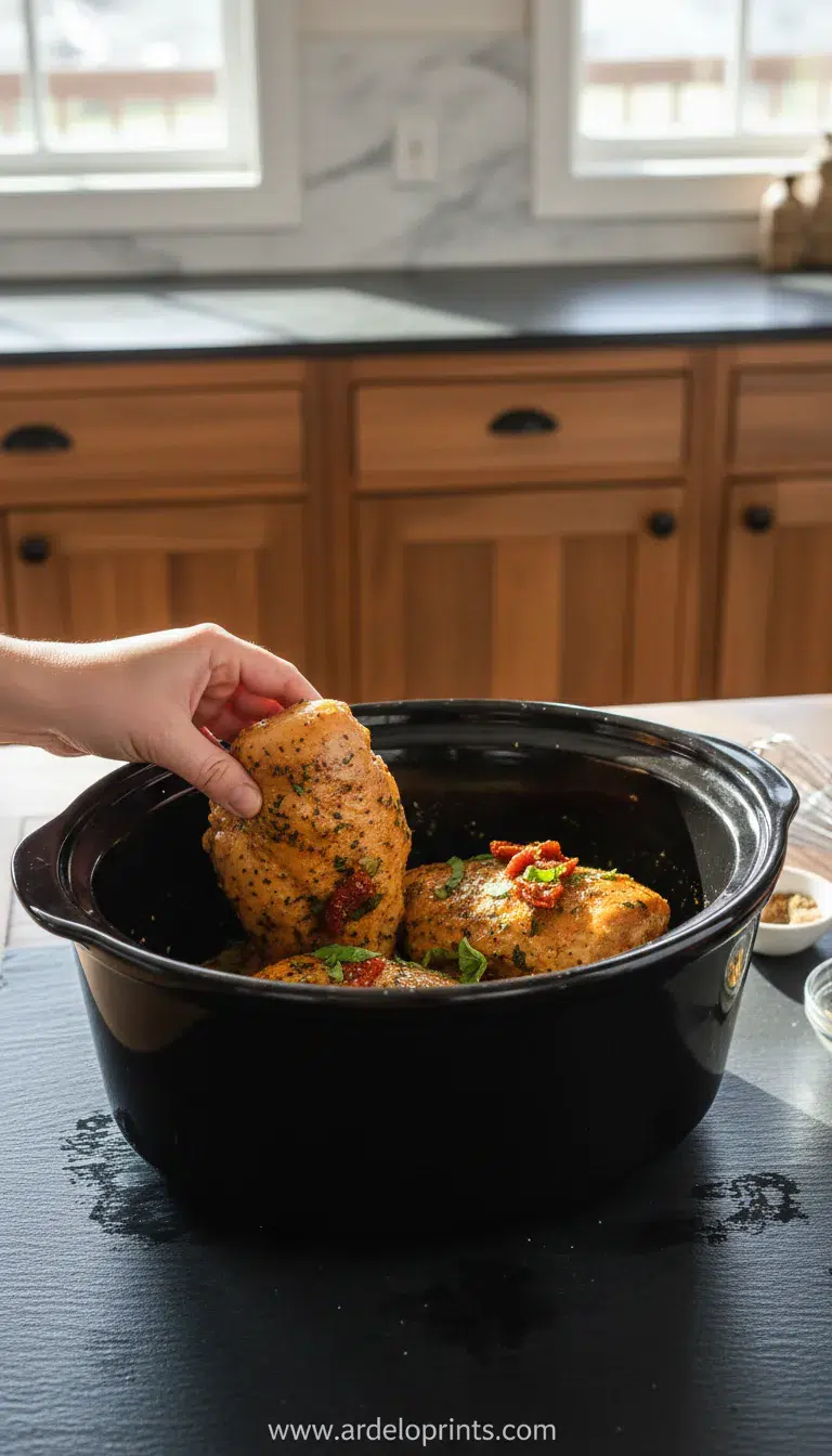 Easy Crockpot Marry Me Chicken Recipe - cooking process