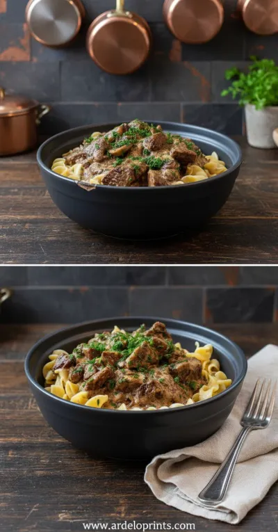 Crockpot Beef Stroganoff: Easy Dinner - ready to serve
