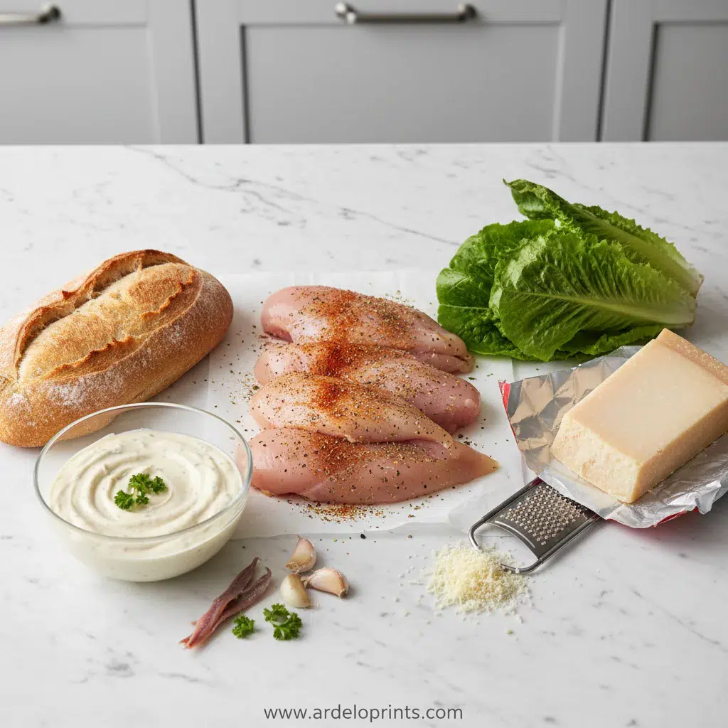 Chicken Caesar Sandwich: Crispy & Delicious - ingredients preparation