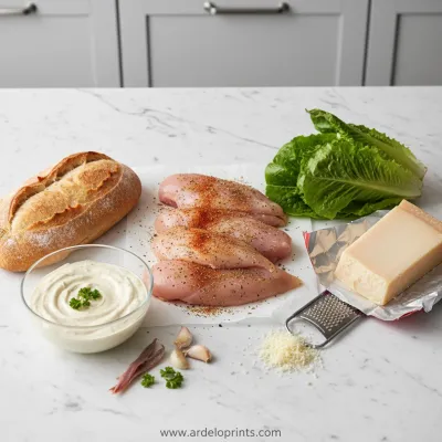 Chicken Caesar Sandwich: Crispy & Delicious - ingredients preparation
