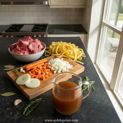 Slow Cooker Beef and Noodles: Easy Recipe - ingredients preparation