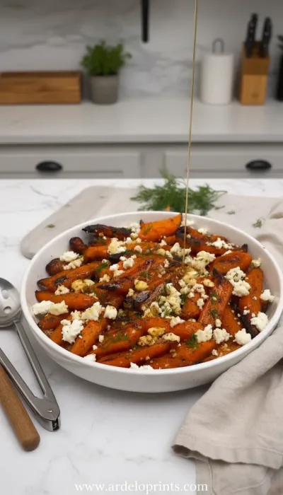 Honey Roasted Carrots with Feta & Dill - ready to serve