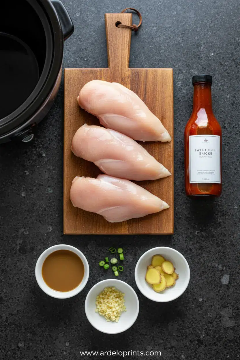 Slow Cooker Sweet Chili Chicken Recipe - ingredients preparation