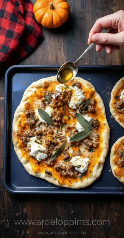 Autumn Naan Pizzas - cooking process