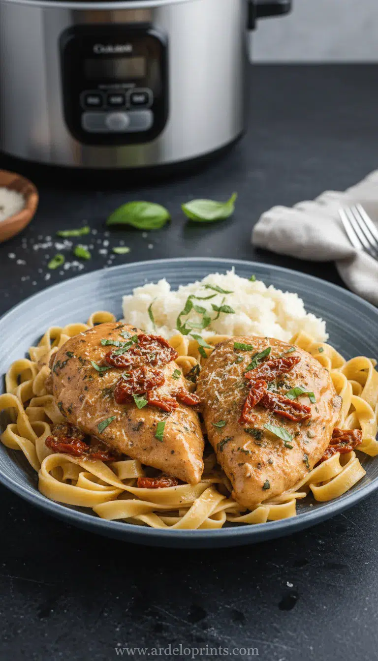 Easy Crockpot Marry Me Chicken Recipe - final presentation