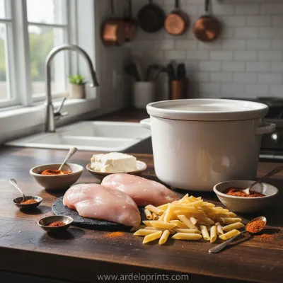 Crock Pot Creamy Cajun Chicken Pasta: Easy Dinner - ingredients preparation
