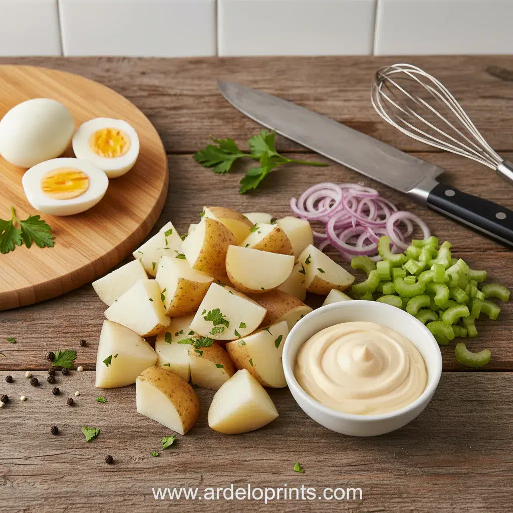 All-American Potato Salad: Best Recipe - ingredients preparation