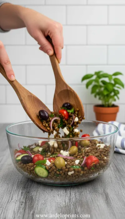Mediterranean Lentil Salad: Fresh & Healthy - cooking process