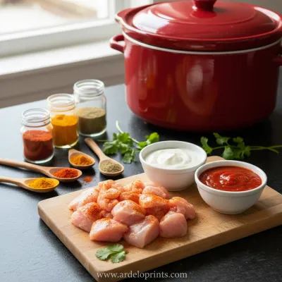 High-Protein Slow Cooker Chicken Tikka Masala - ingredients preparation