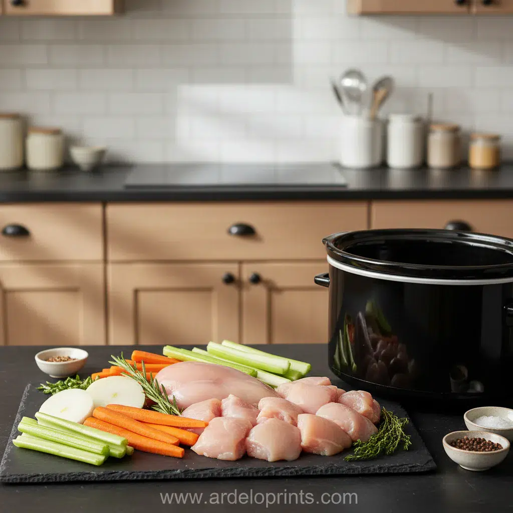 Crock Pot Chicken Recipe - ingredients preparation