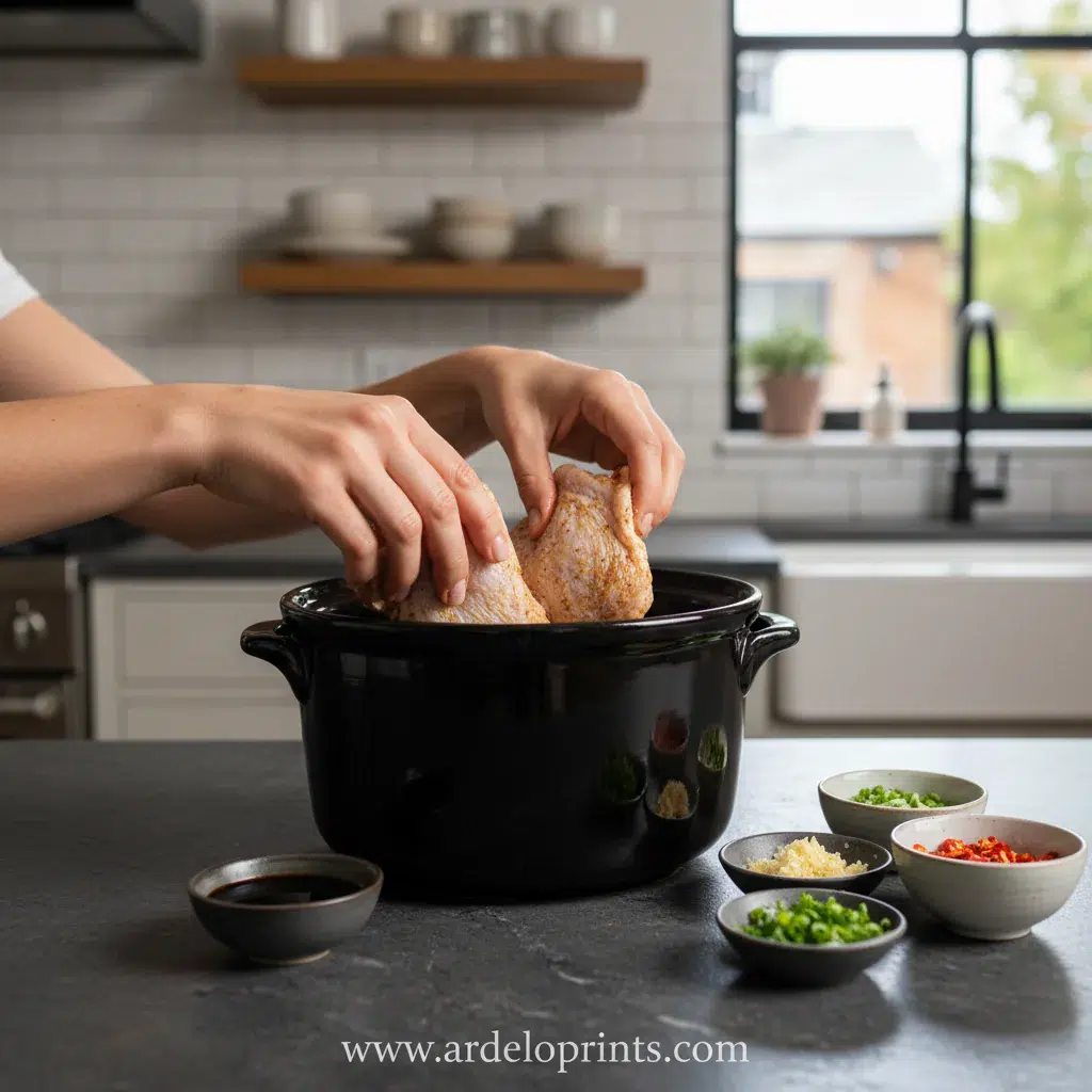 Crock Pot Chicken Recipe - cooking process