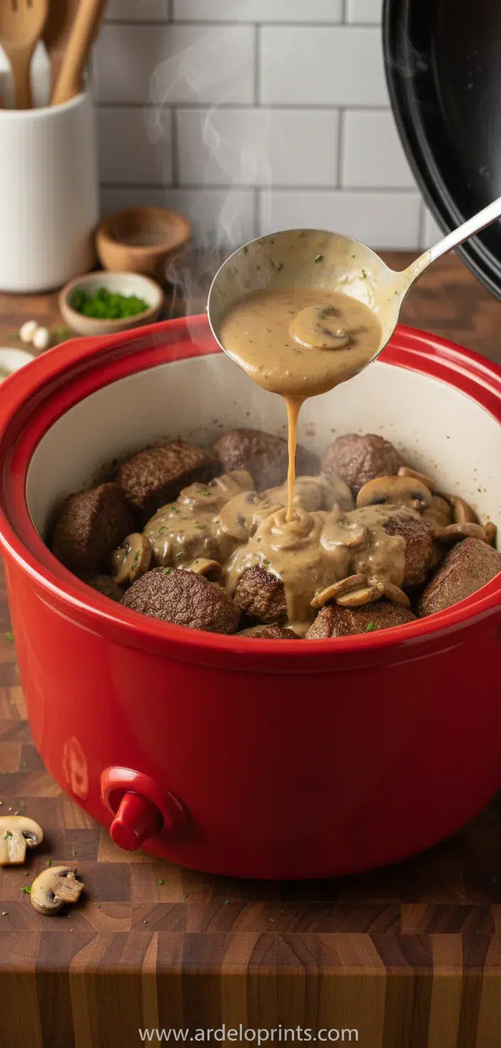 Crock Pot Cube Steak Recipe - cooking process