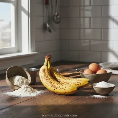 Moist Banana Bread: The Best Easy Recipe - ingredients preparation