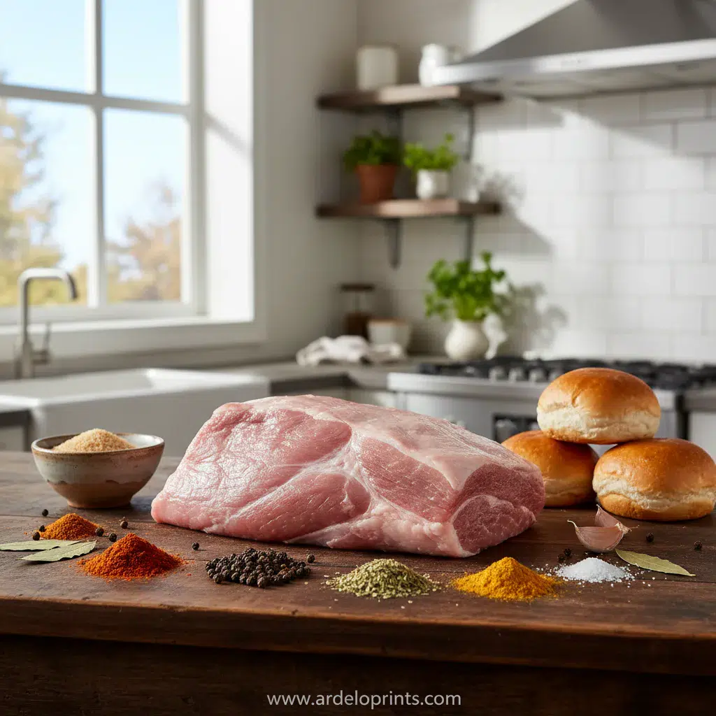 Easy Summer Slow Cooker BBQ Pulled Chicken - ingredients preparation