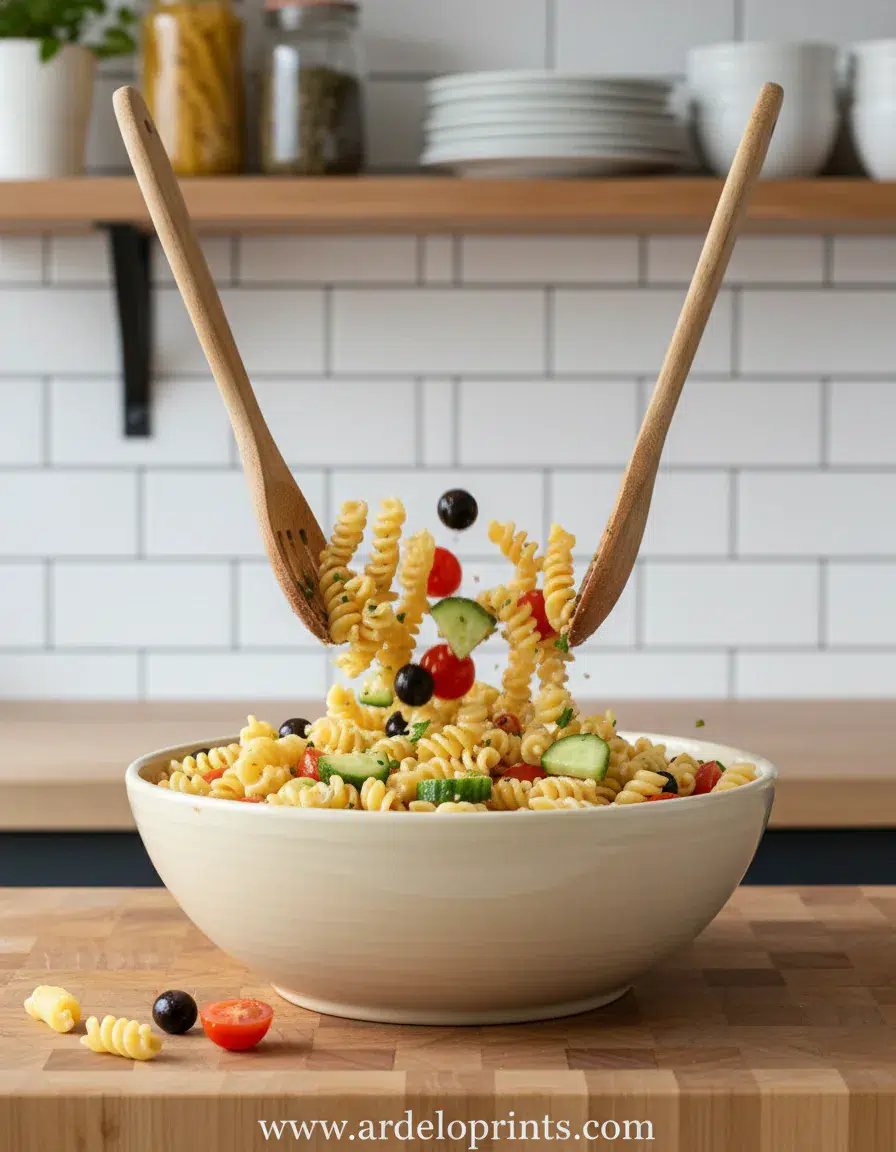 Pasta Salad Cups Recipe - cooking process