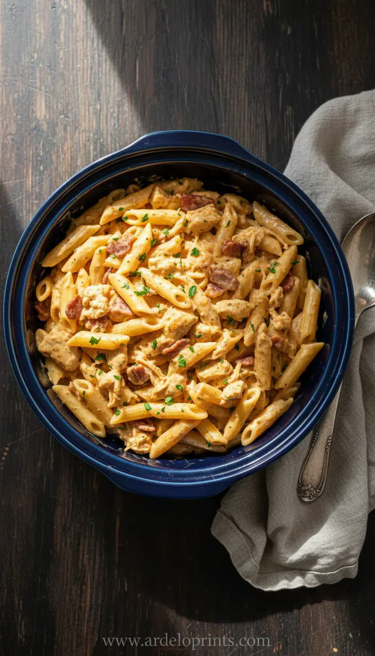 Crock Pot Creamy Cajun Chicken Pasta: Easy Dinner - final presentation