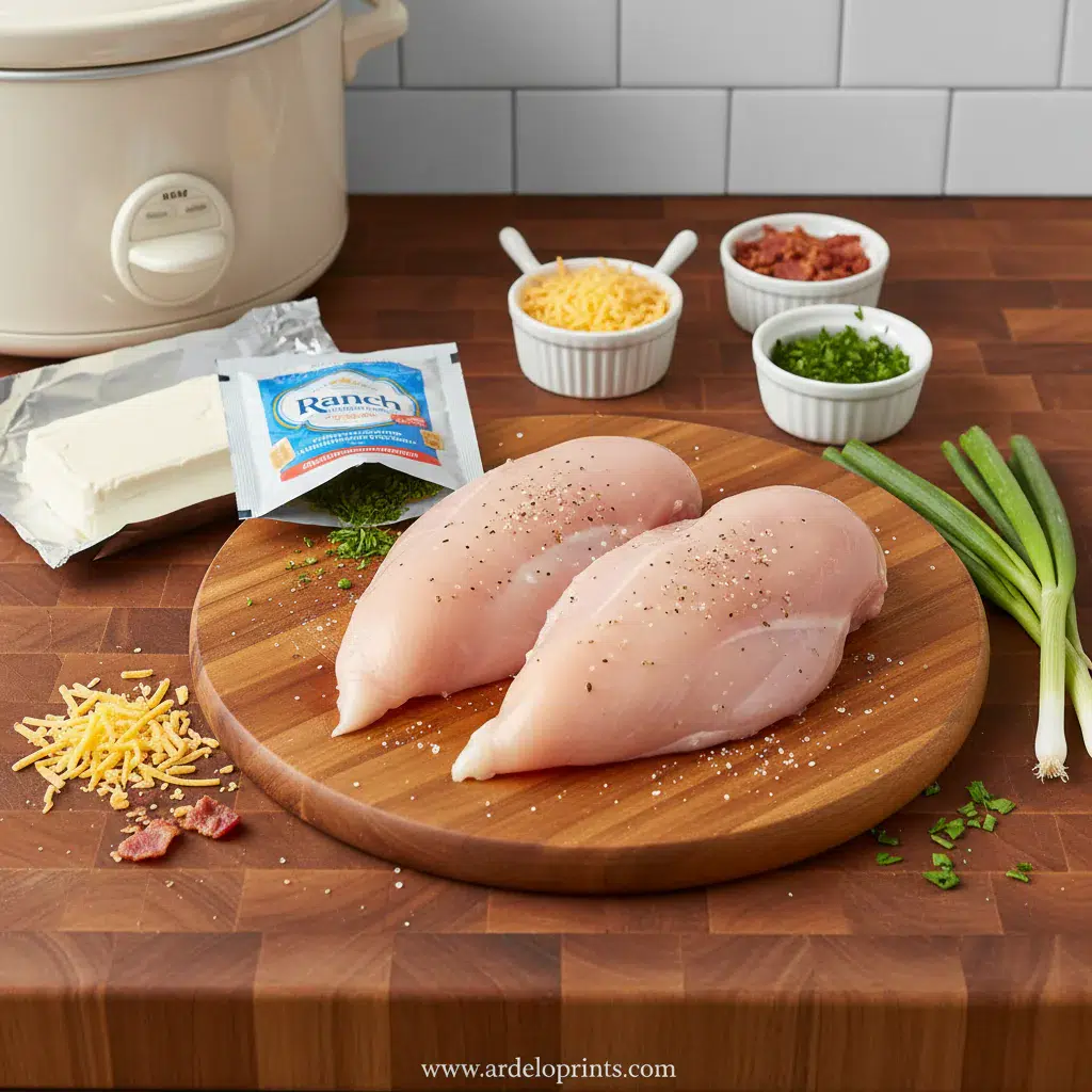Crockpot Crack Chicken: So Easy & Creamy - ingredients preparation