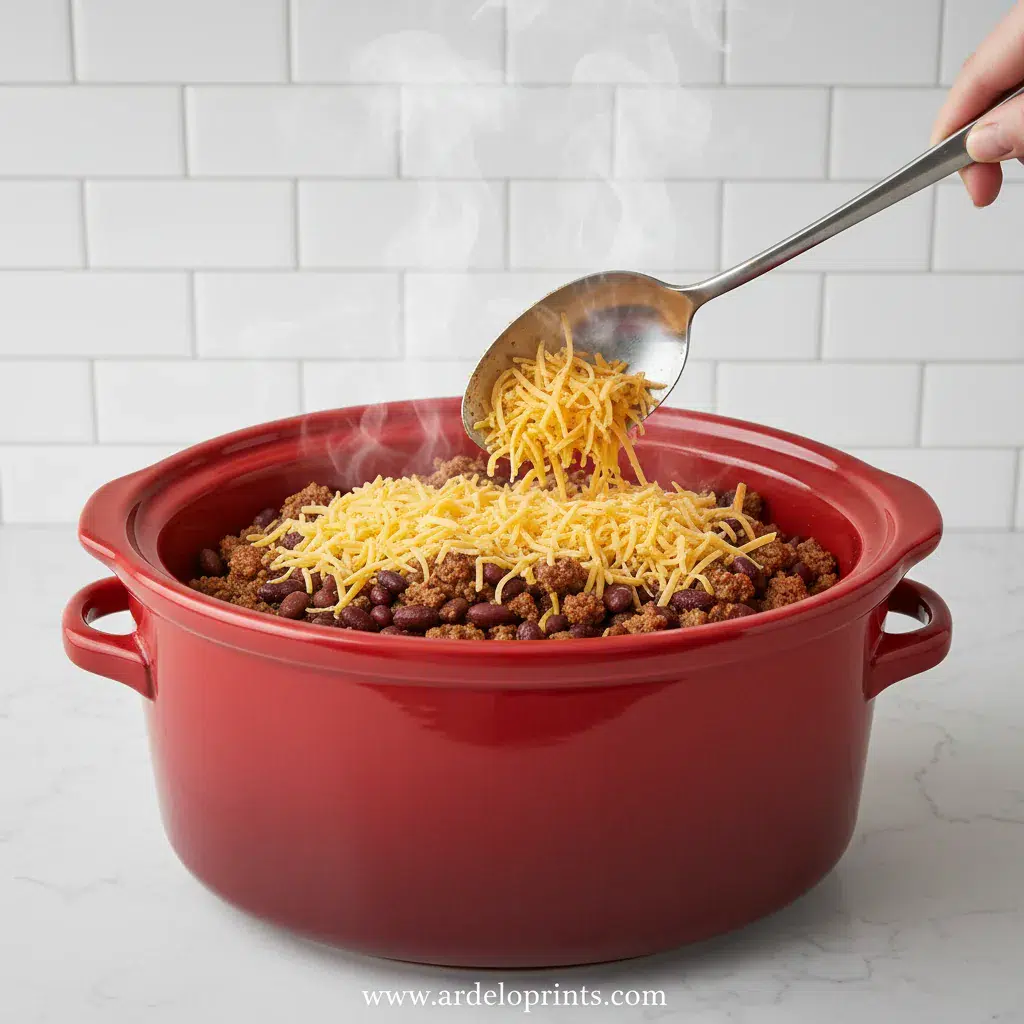 Easy Crockpot Taco Casserole: A Simple Recipe - cooking process