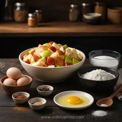 Apple Fritters: Soft, Sweet & Glazed - ingredients preparation