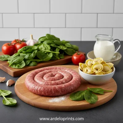 Crockpot Beef Sausage & Tortellini Soup - ingredients preparation