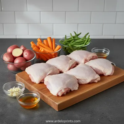 Slow Cooker Honey Garlic Chicken & Veggies - ingredients preparation