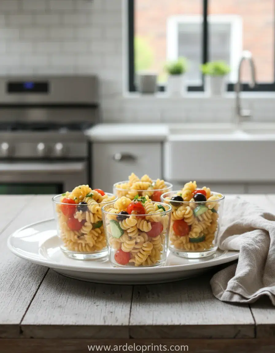Pasta Salad Cups Recipe - final presentation