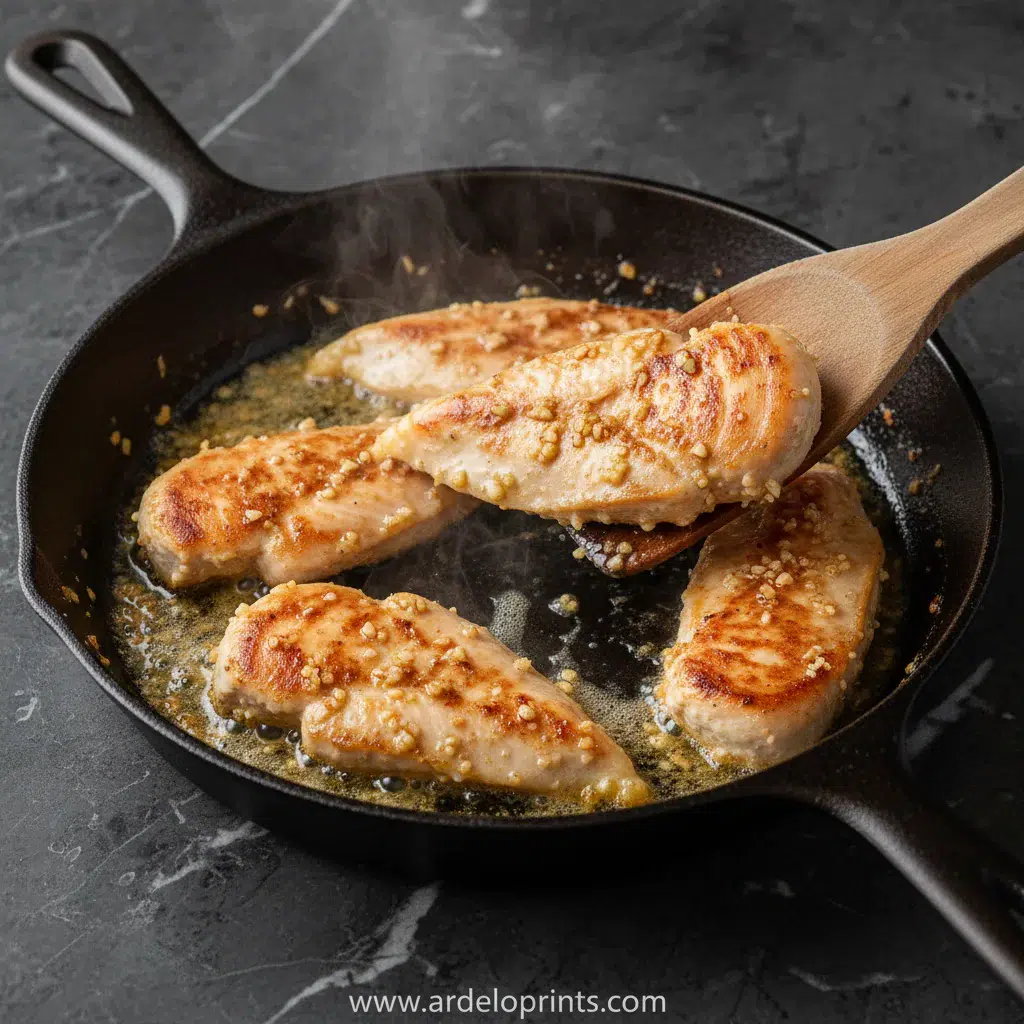 Garlic Butter Chicken Recipe - cooking process