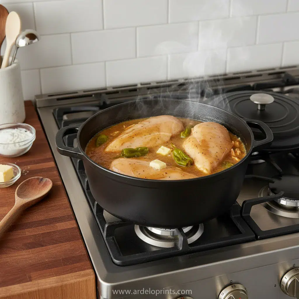 Mississippi Chicken: Easy Recipe - cooking process