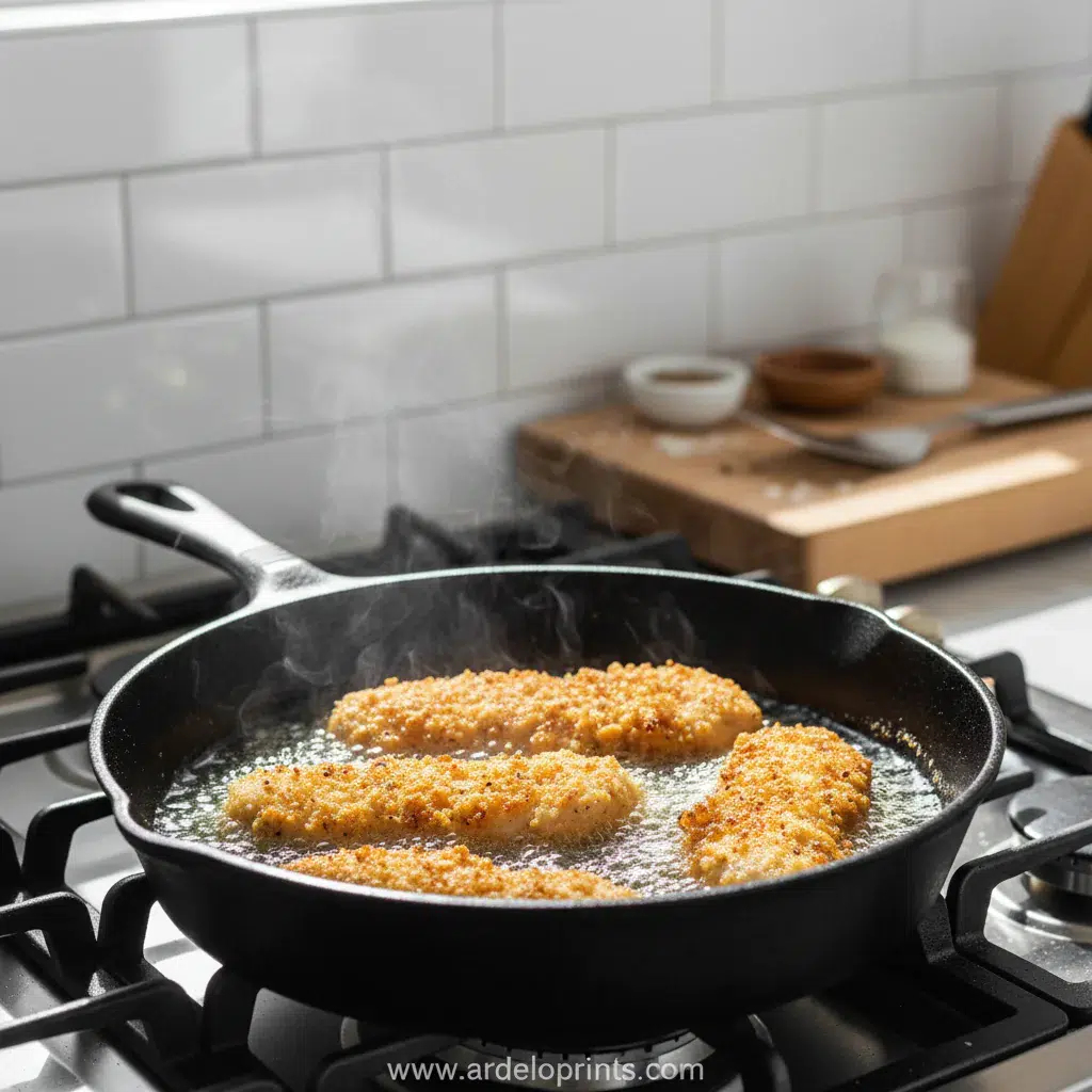 Bang Bang Chicken: Crispy Chicken Tenders - cooking process