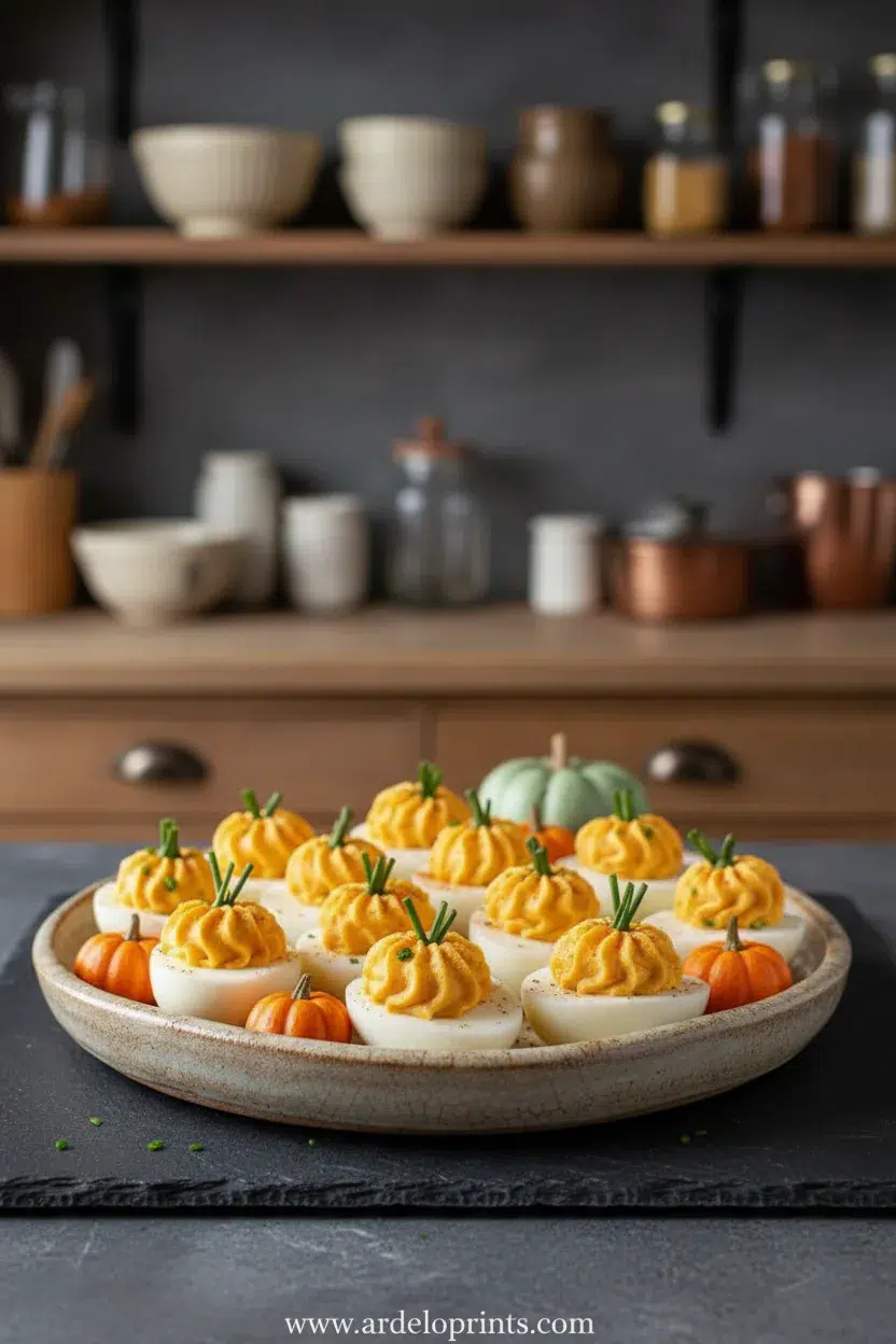 Pumpkin Patch Deviled Eggs: Festive Recipe - final presentation