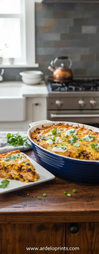 Shredded Mexican Chicken Casserole Recipe - ready to serve
