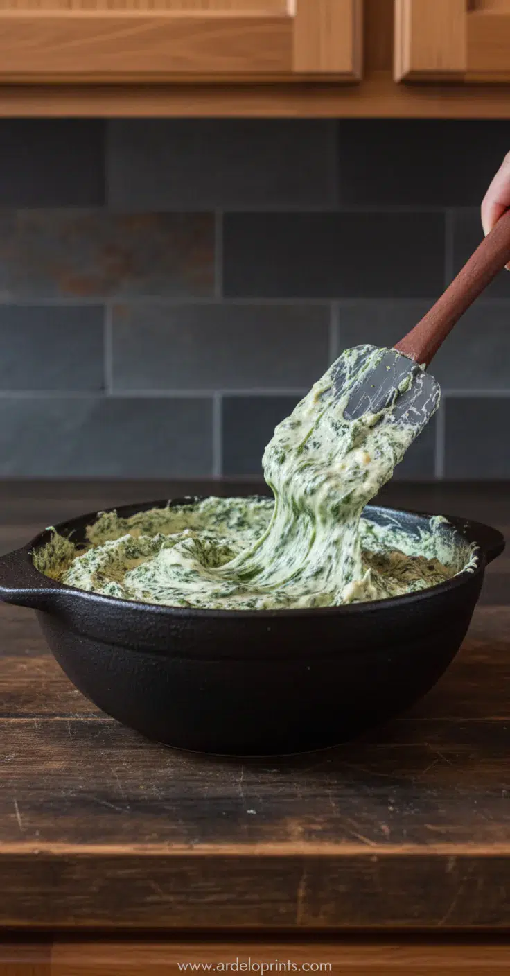 Spooky Graveyard Spinach Dip: Halloween Treat - cooking process