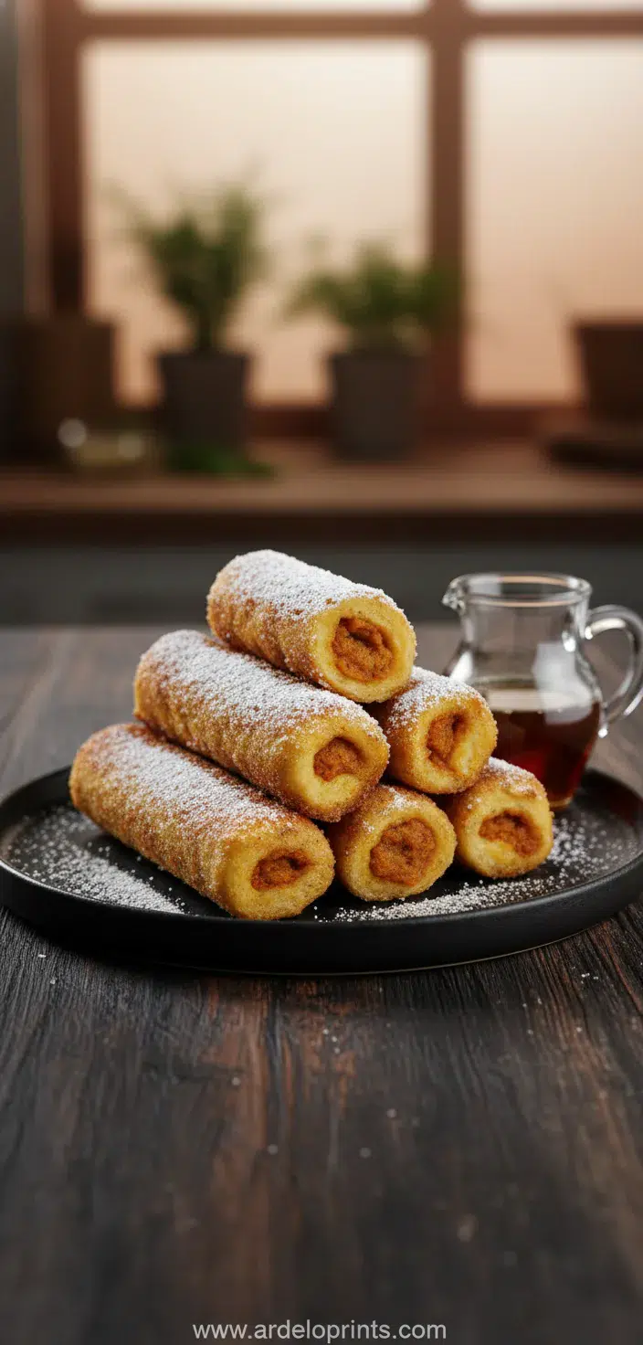 Pumpkin French Toast Roll Ups Recipe - final presentation