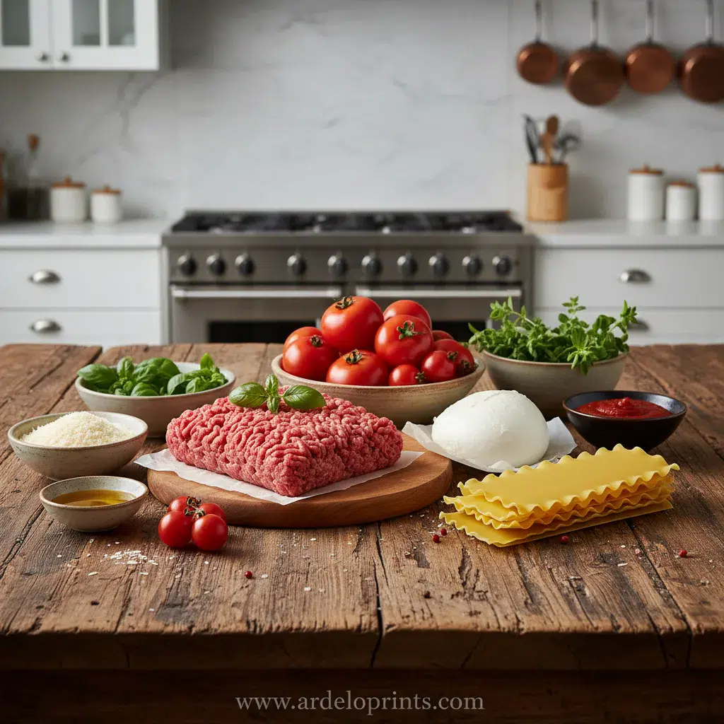 Crowd-Pleasing Potluck Baked Ziti - ingredients preparation