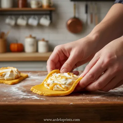 Crescent Pumpkins: Cream Cheese & Pumpkin Pie Filling - cooking process