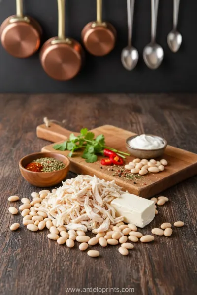 Cajun White Chicken Chili Recipe - ingredients preparation