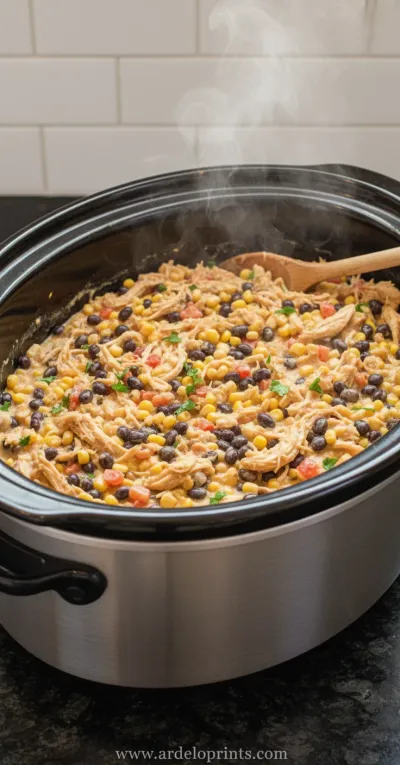 Crock Pot Fiesta Chicken: Easy Slow Cooker Recipe - cooking process
