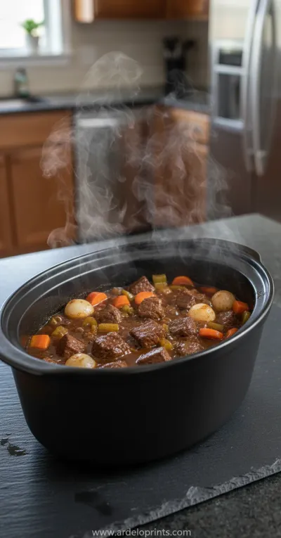 Crockpot Steak Bites: Easy Weeknight Dinner - cooking process