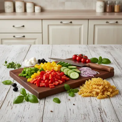 Crowd-Pleasing Potluck Pasta Salad - ingredients preparation