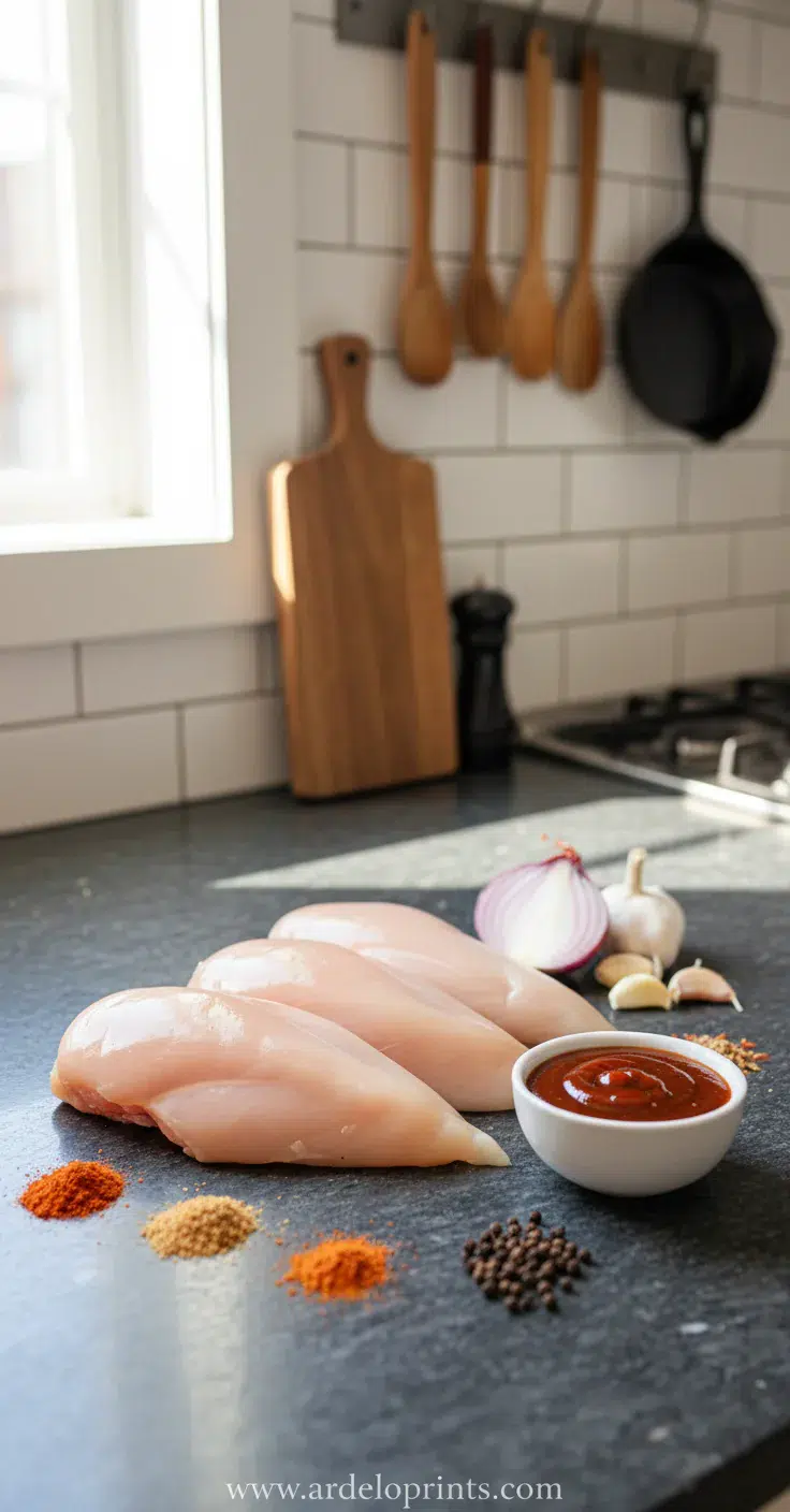 Crockpot BBQ Chicken: Easy Pulled Recipe - ingredients preparation