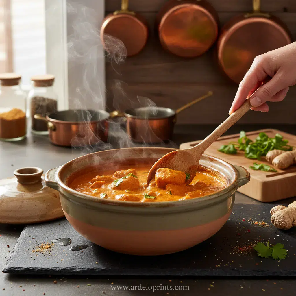 Crockpot Butter Chicken: Cozy Fall Dinner - cooking process