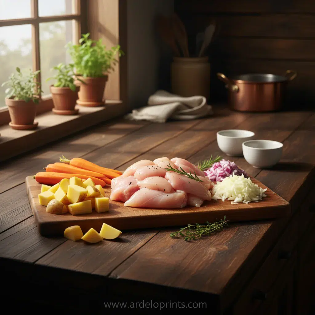 Slow Cooker Chicken Stew Recipe - ingredients preparation