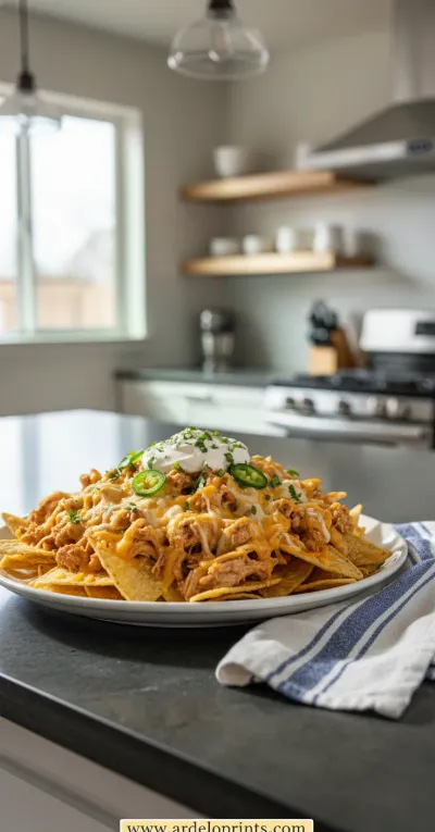 Crockpot Creamy Chicken Nachos: Easy Recipe - ready to serve