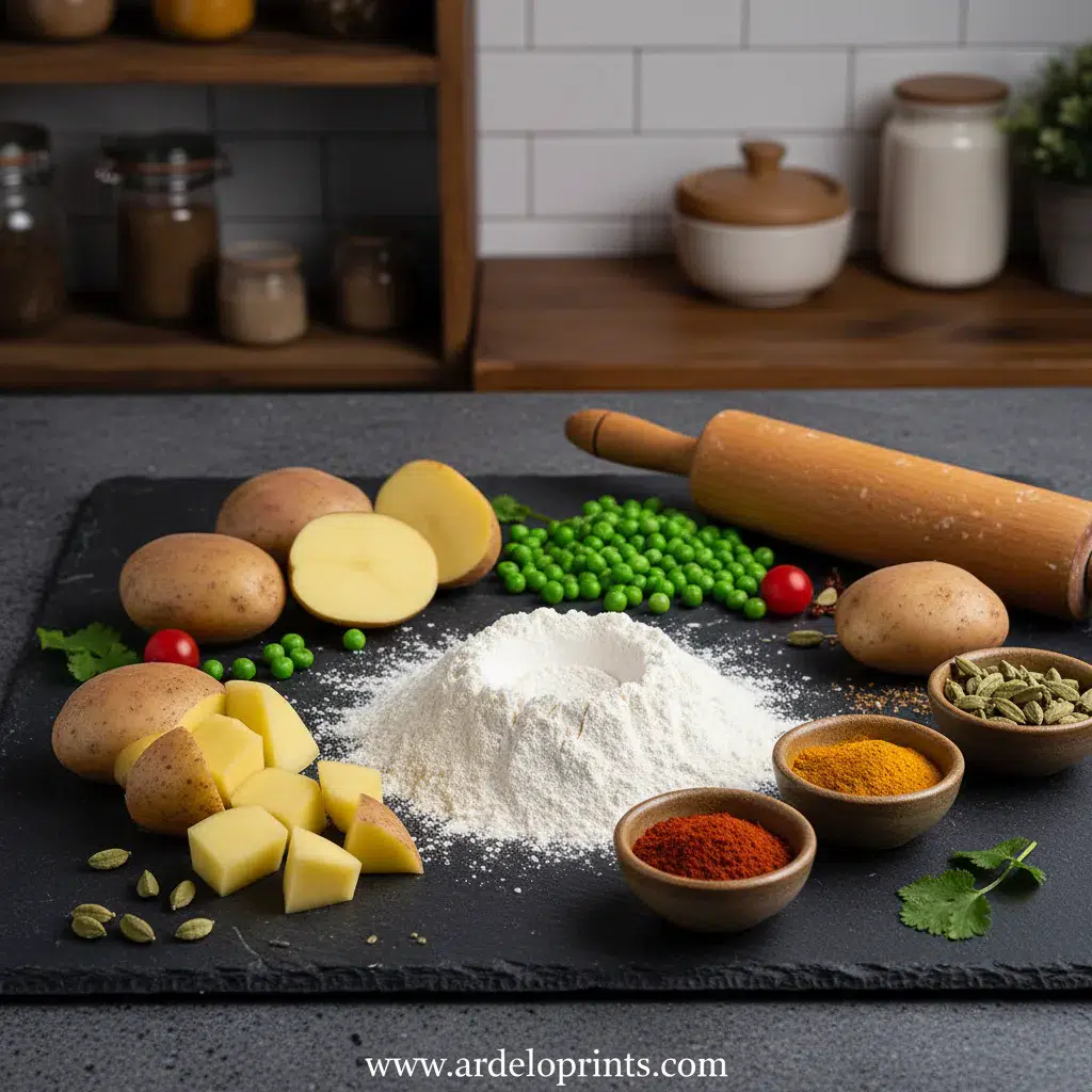 Easy Samosa Chaat for a Crowd - ingredients preparation