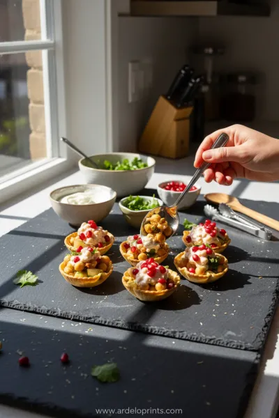 Easy Baked Taco Chaat Cups Recipe - cooking process